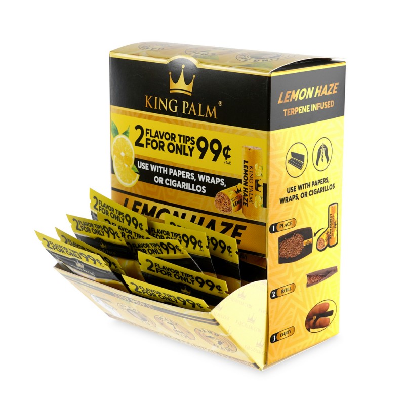 King Palm Filter Flavor Tips Display 50CT (PrePriced), thc, , dry herb, joint, blunt, rolling